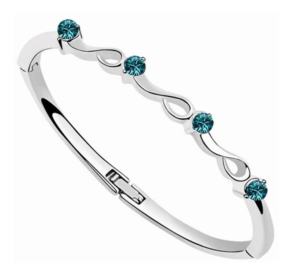 Conjunto De Joyas Para Mujer Collar, Aretes, Pulsera Color Celeste