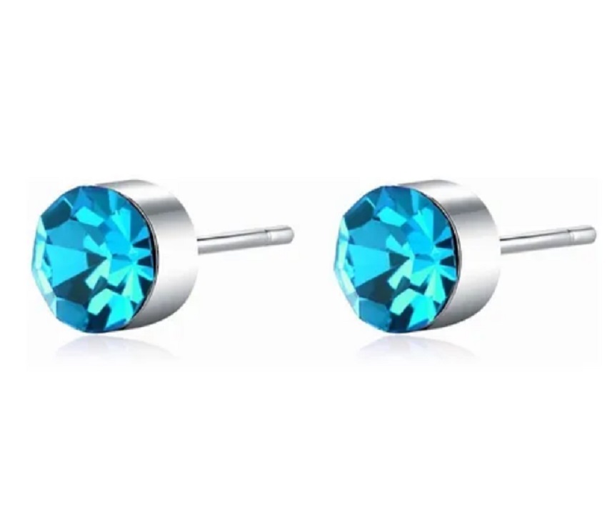 Conjunto De Joyas Para Mujer Collar, Aretes, Pulsera Color Celeste