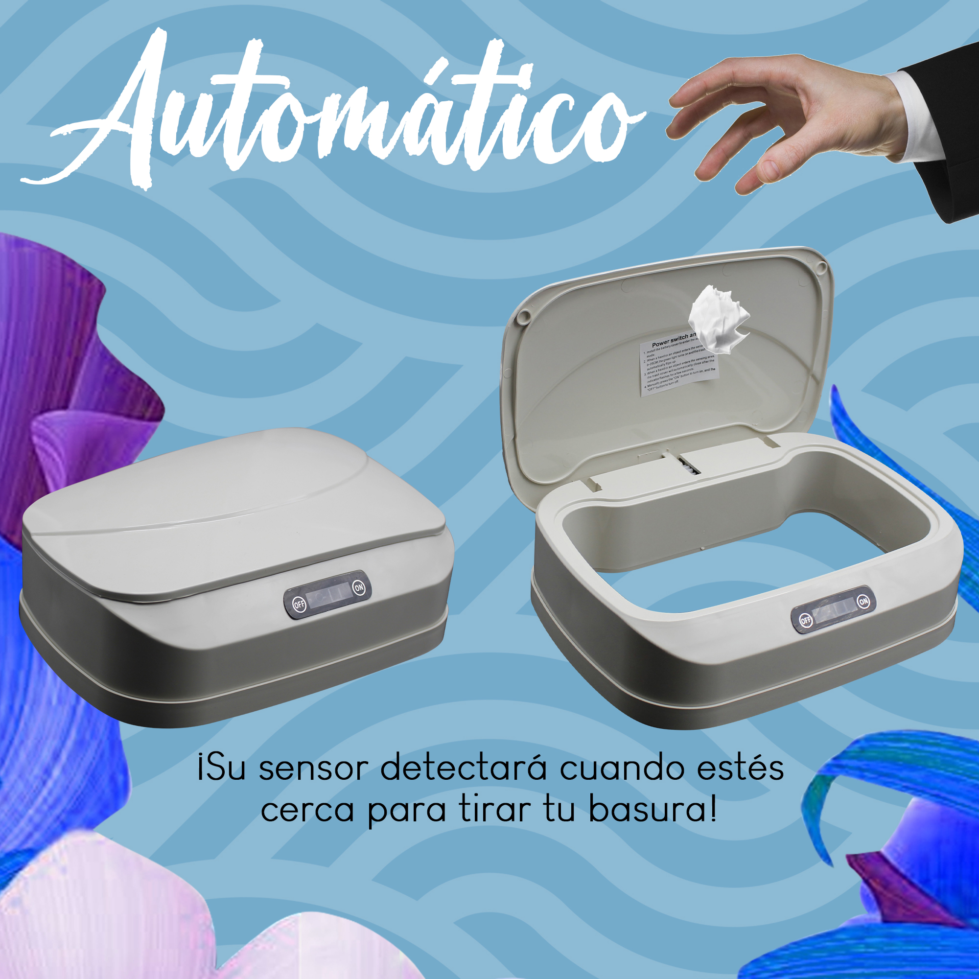 Bote De Basura Plegable Inteligente Con Sensor De Movimiento