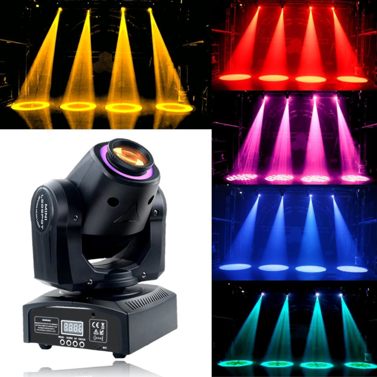 Cabeza Movil Mini Ledspot 30w Halo Dmx Gobos Multicolor