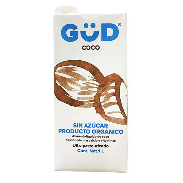 Leche de Coco GUD 12 pz de 1 Lt (sin azucar)Producto Organico