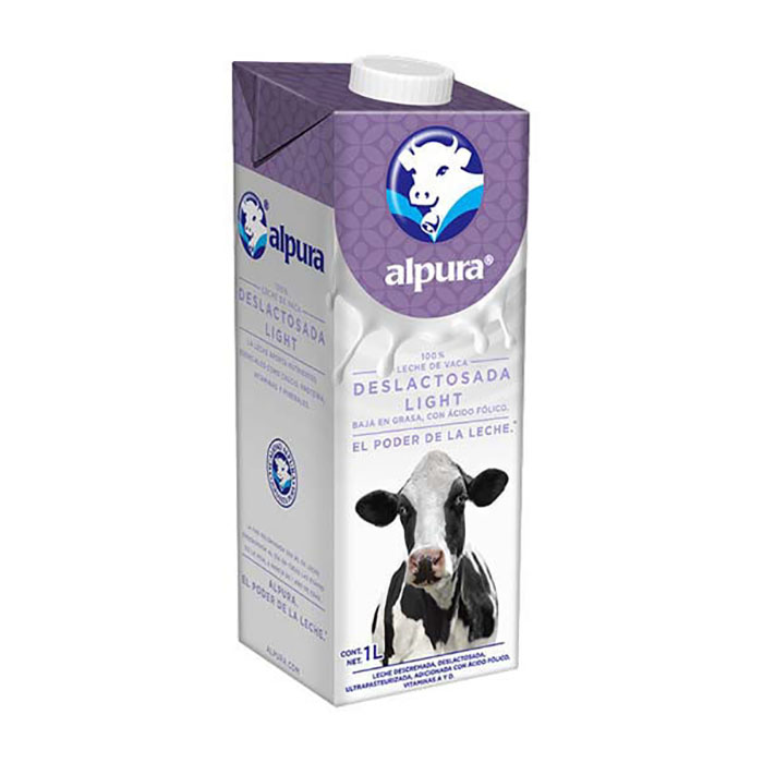 Leche Deslactosada Light Alpura 12 de 1 L
