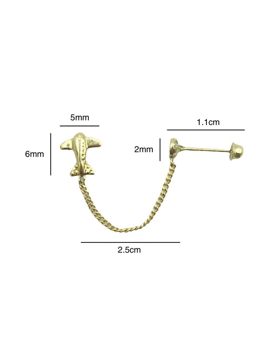 Broquel piercing en forma de ballena, en oro de 10k, ideal para dama - Mancini Joyas