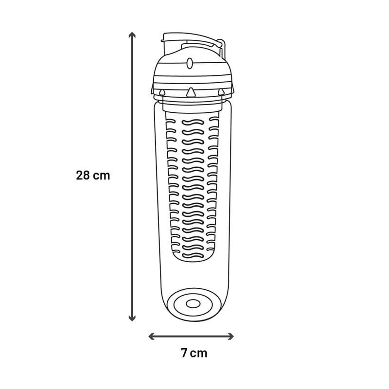 Recipiente Para Agua Modelo Glow, Botella Con Infusor De Frutas 800 ml Marca Red Baboon