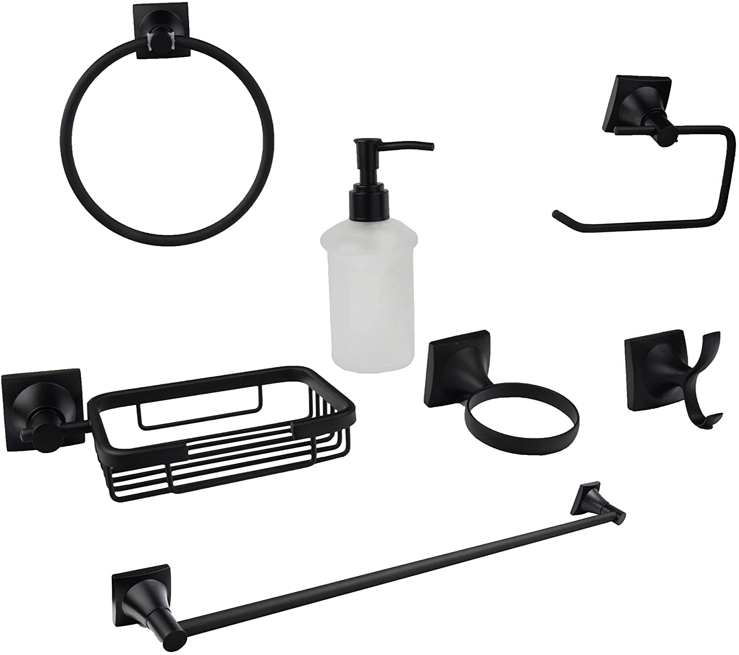 Accesorios para Baño color Negro Mate, Incluye todo lo que tu baño necesita .