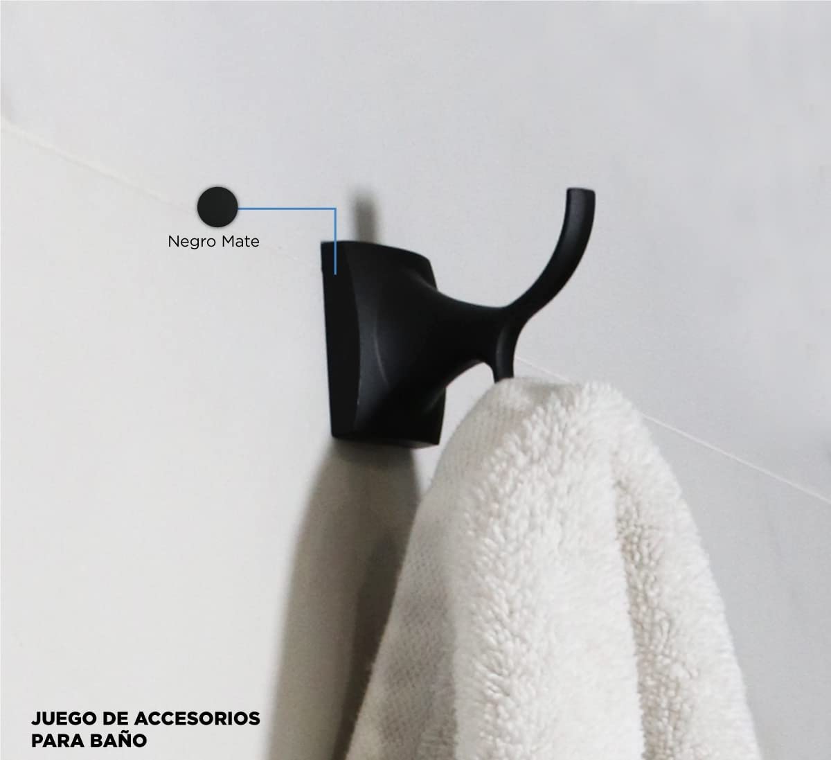 Accesorios para Baño color Negro Mate, Incluye todo lo que tu baño necesita .