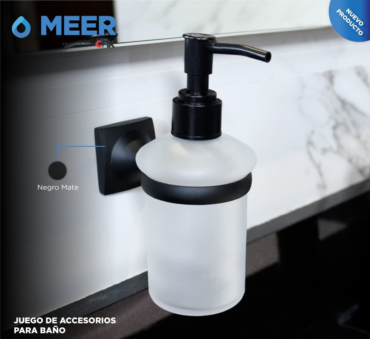 Accesorios para Baño color Negro Mate, Incluye todo lo que tu baño necesita .