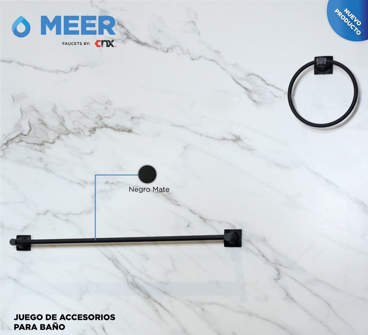 Accesorios para Baño color Negro Mate, Incluye todo lo que tu baño necesita .