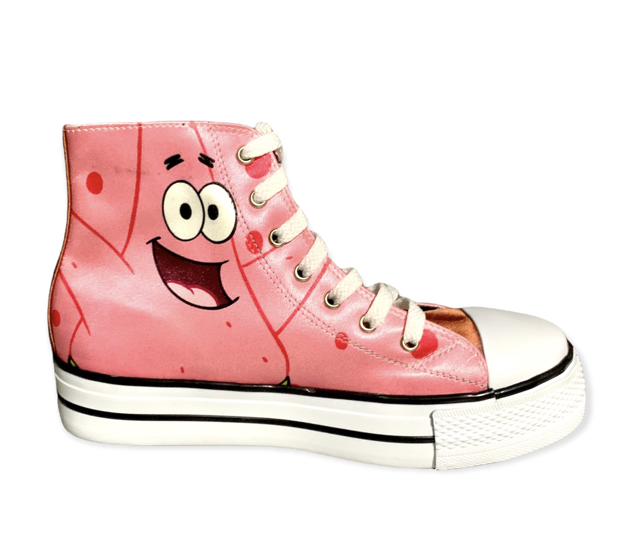 Tenis Bota sublimado de Tela con diseño de  Bob Esponja Y Patricio.
