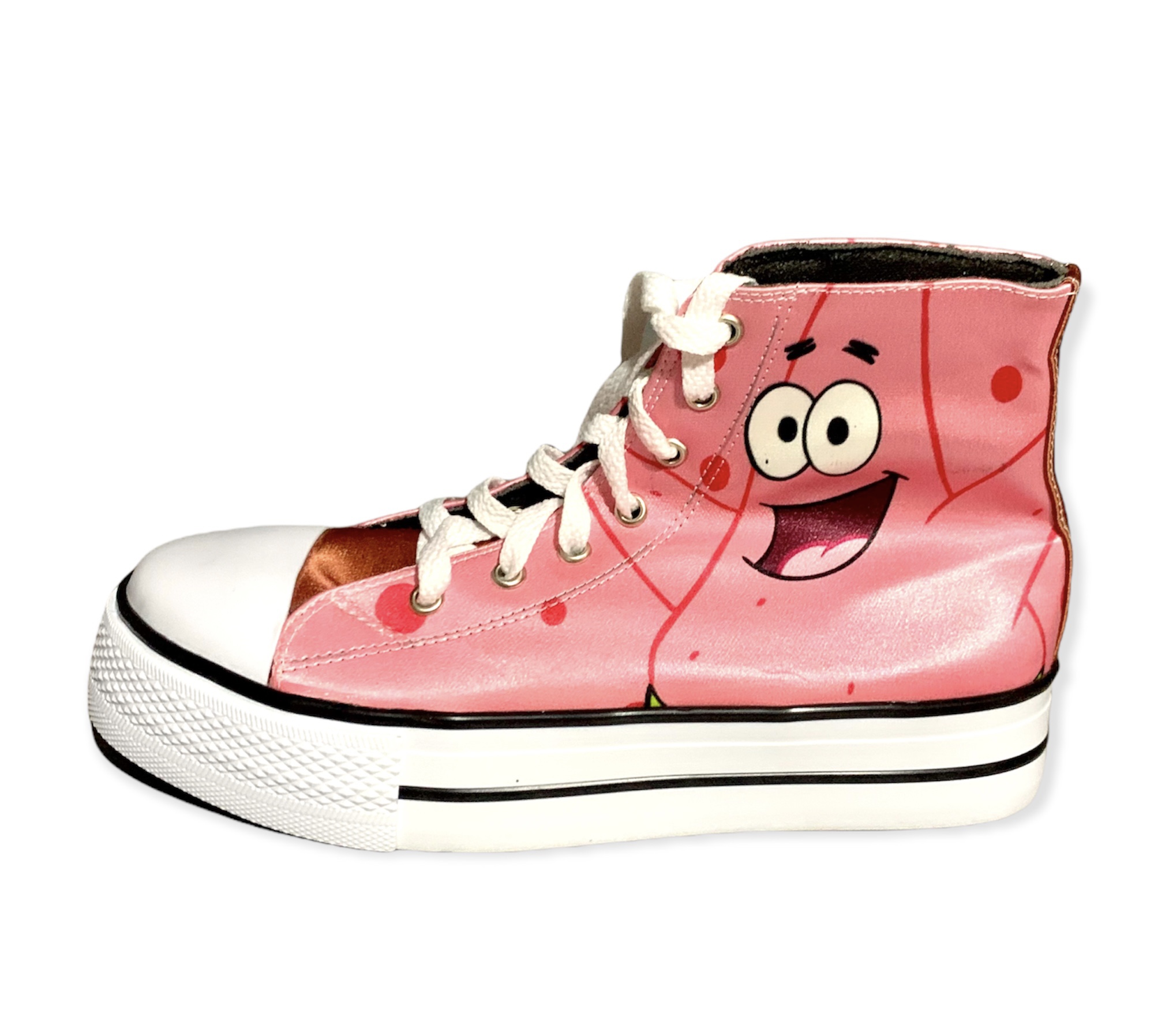 Tenis Bota sublimado de Tela con diseño de  Bob Esponja Y Patricio.