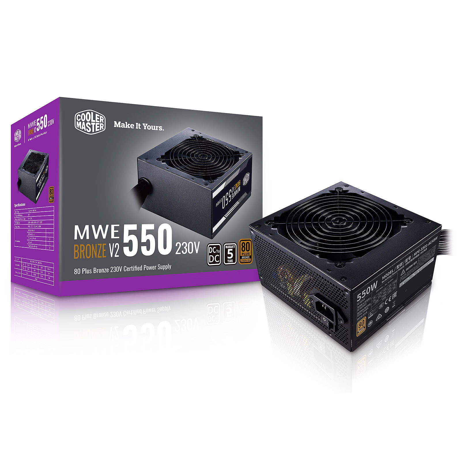 Fuente de poder COOLER MASTER MPE-5001-ACAAN-HUS / Hyper White / 500W / 80 Plus / Estandar
