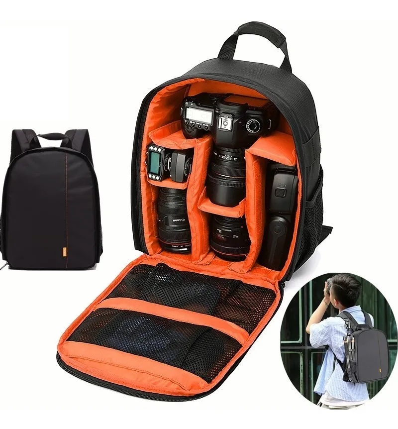 Mochila Para Camara Profesional Impermeable C mara Naranja