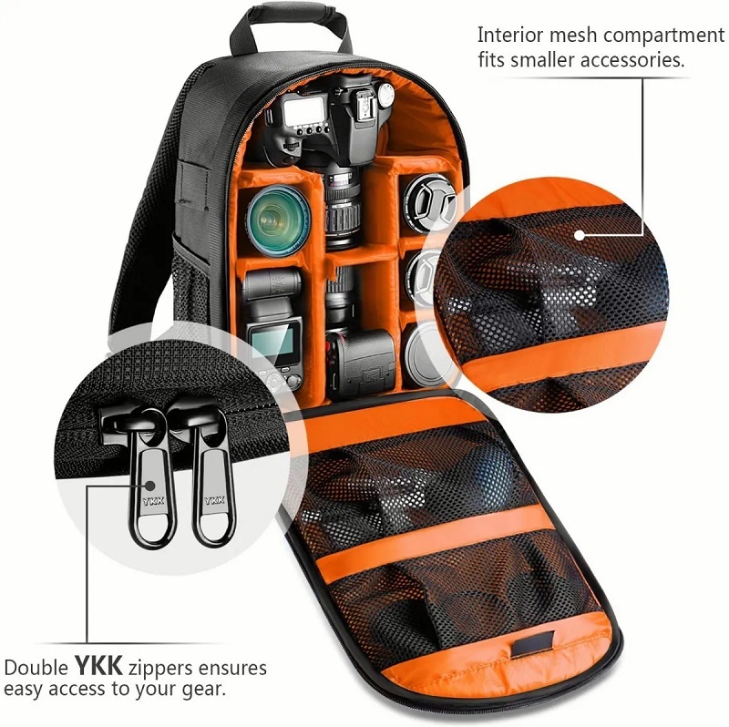 Mochila Para Camara Profesional  Impermeable Cámara Naranja