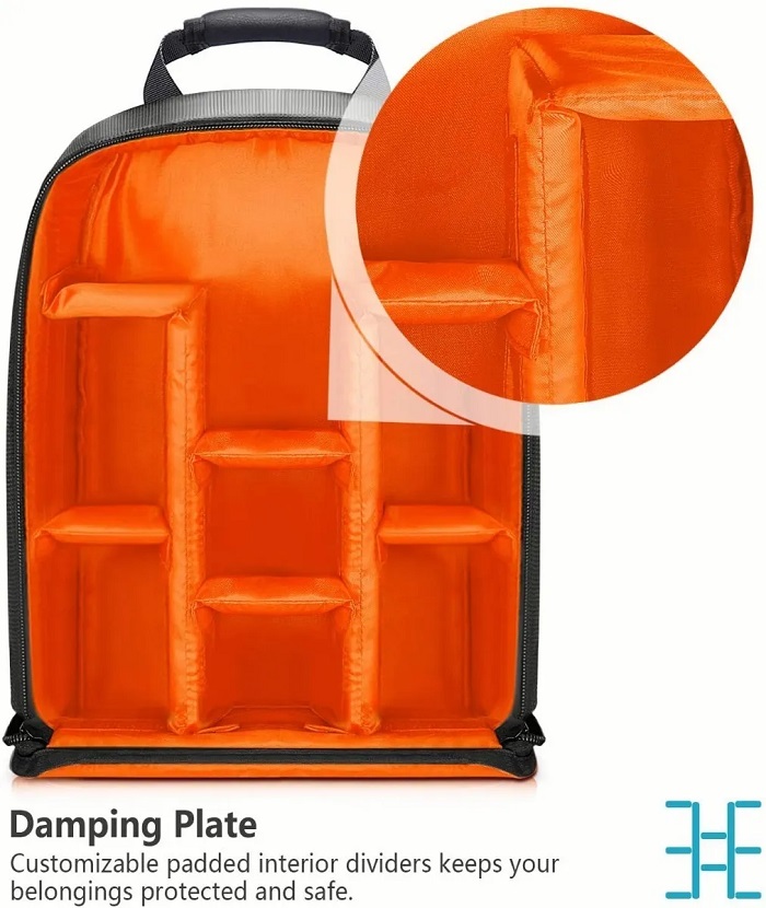 Mochila Para Camara Profesional  Impermeable Cámara Naranja