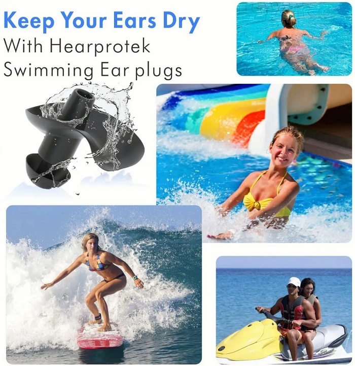 6pzs Tapones Para Oidos Natación Silicona Reutilizables