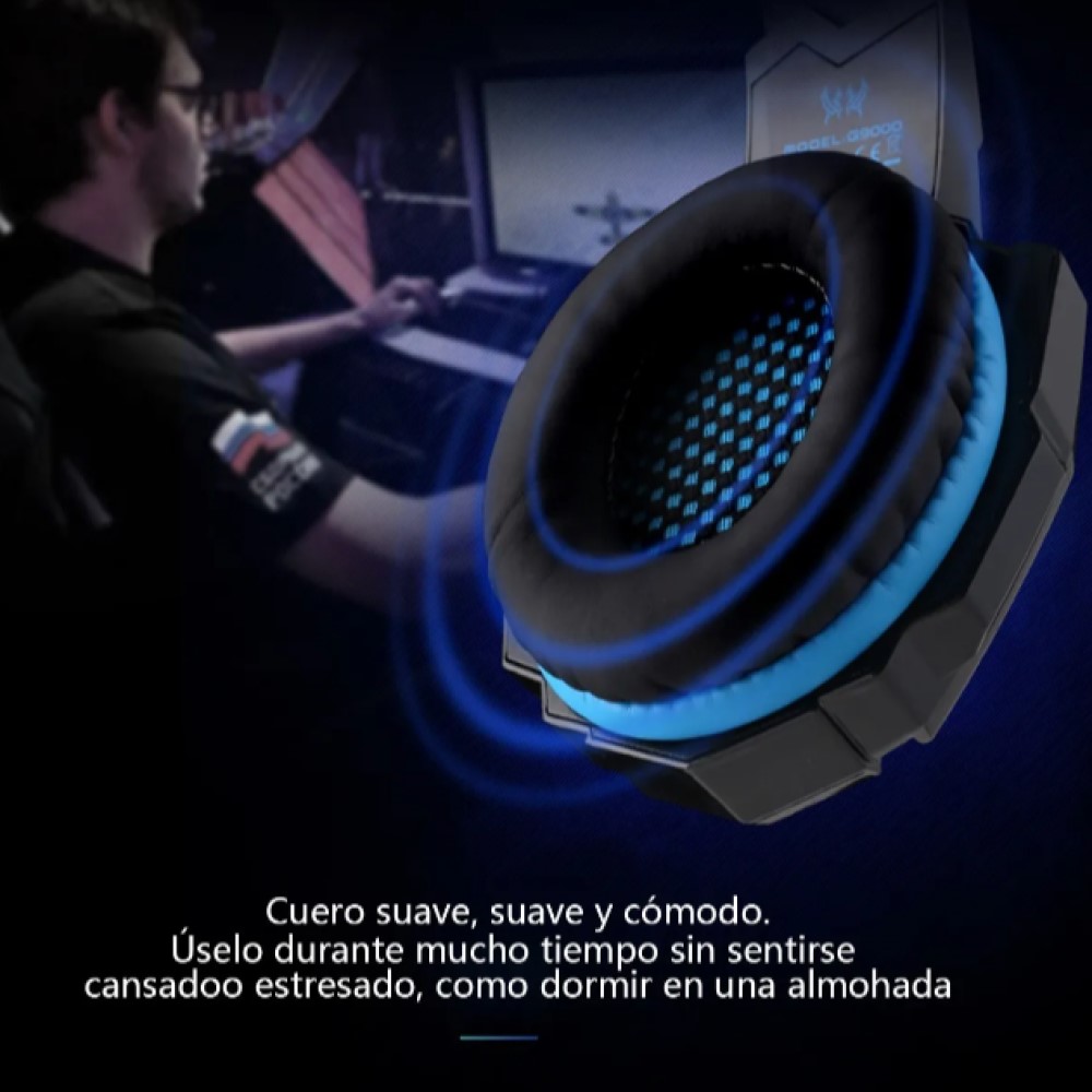Audífonos Diadema Gamer Con Micrófono Kotion G9000 Color Negro