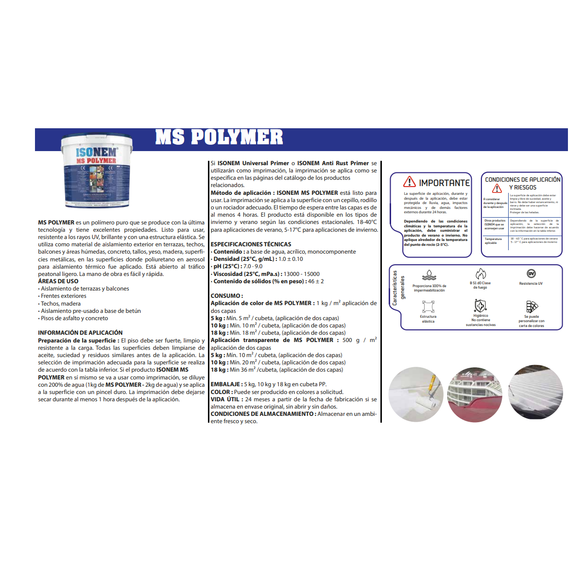 Impermeabilizante elástico ISONEM MS POLYMER de 7 años