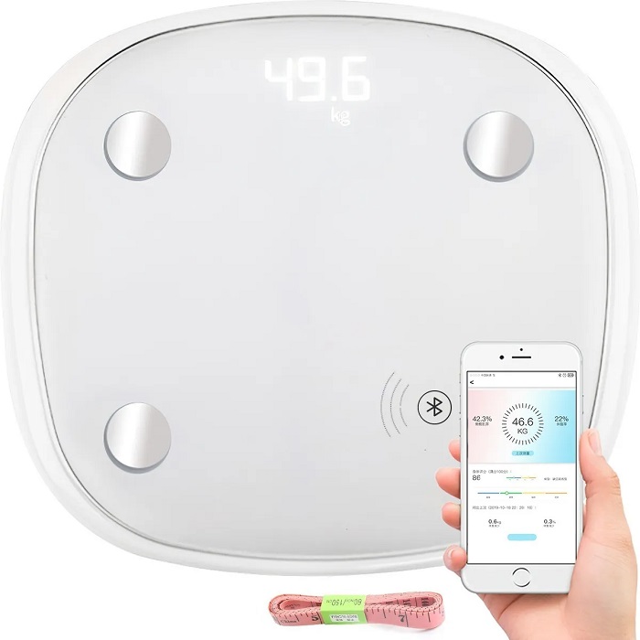 Báscula Electrónica Bluetooth Inteligente De Baño Blanco