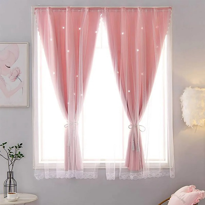 Cortinas Rosas Persianas Oscuras Color Rosa