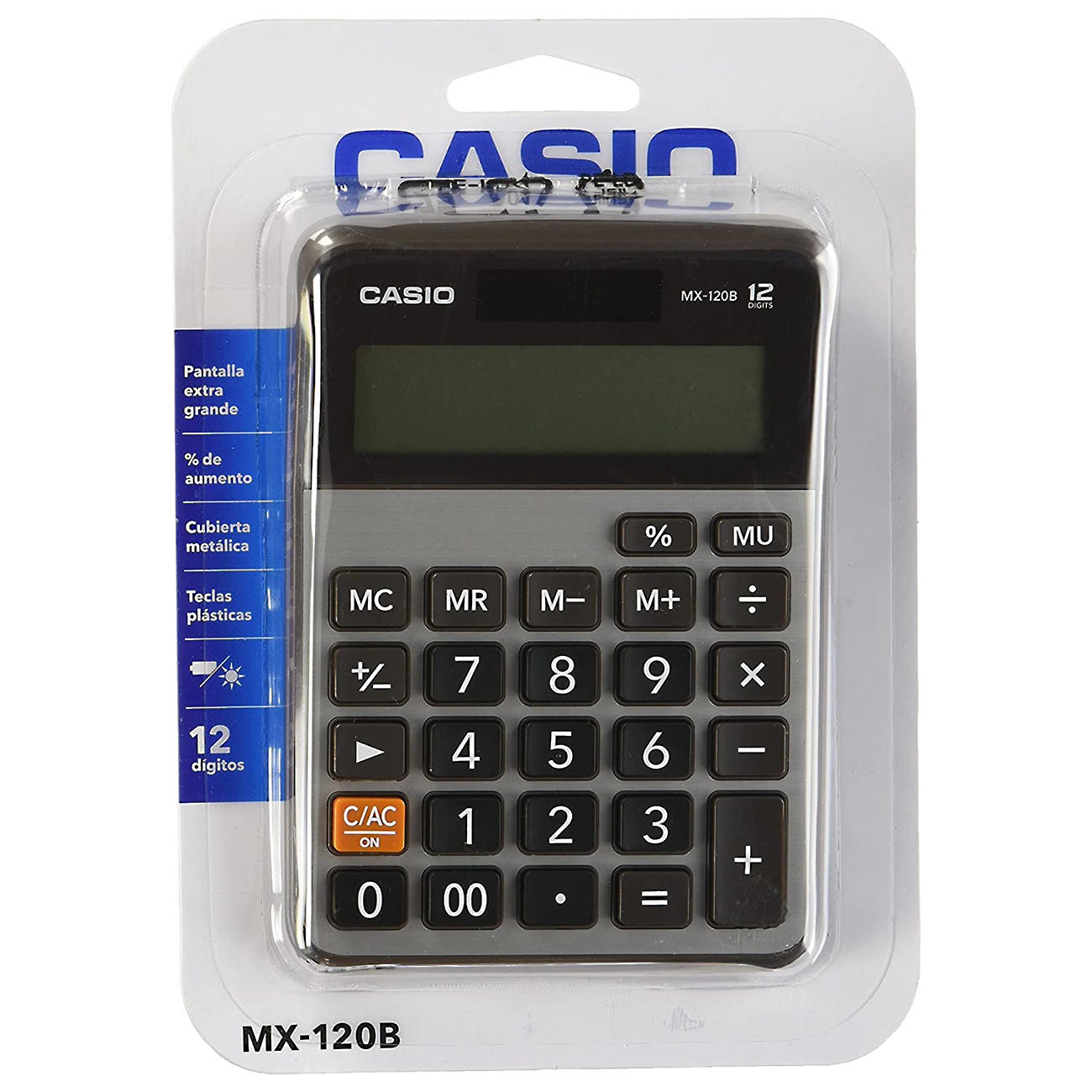 Calculadora Casio® Mx-120b 12 Dígitos Solar de escritorio