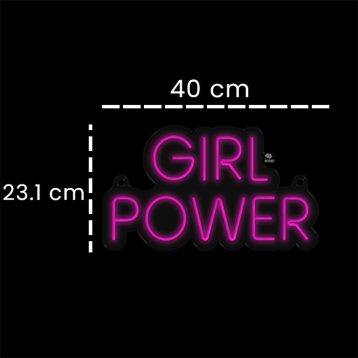 Letrero Neón GIRL POWER Decoración Fácil instalación calidad Premium para interior y exteriores