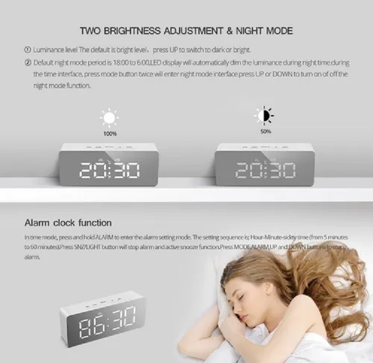 Reloj Espejo Led Digital