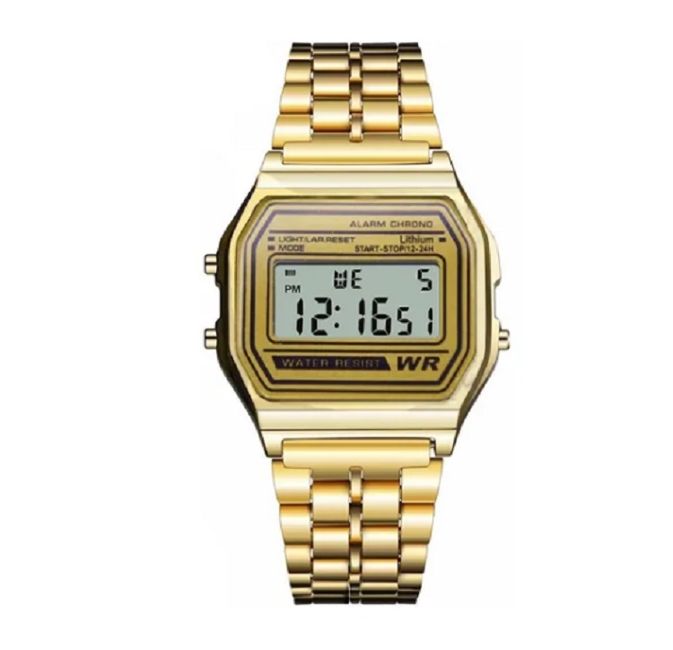 Reloj Retro Metal Dama Dorado