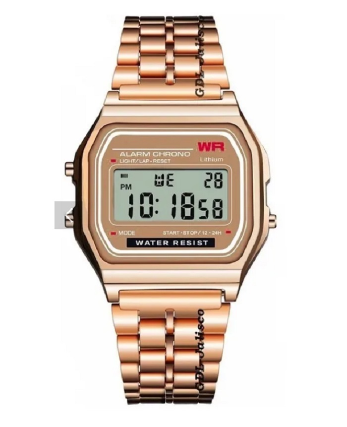 Reloj Retro Metal Dama Oro Rosa