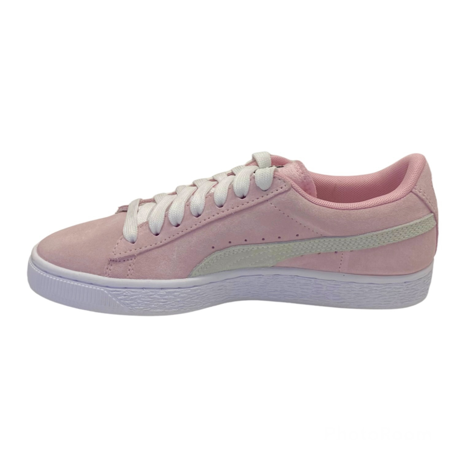 Tenis Puma Suede Jr Rosa Palo/Blanco