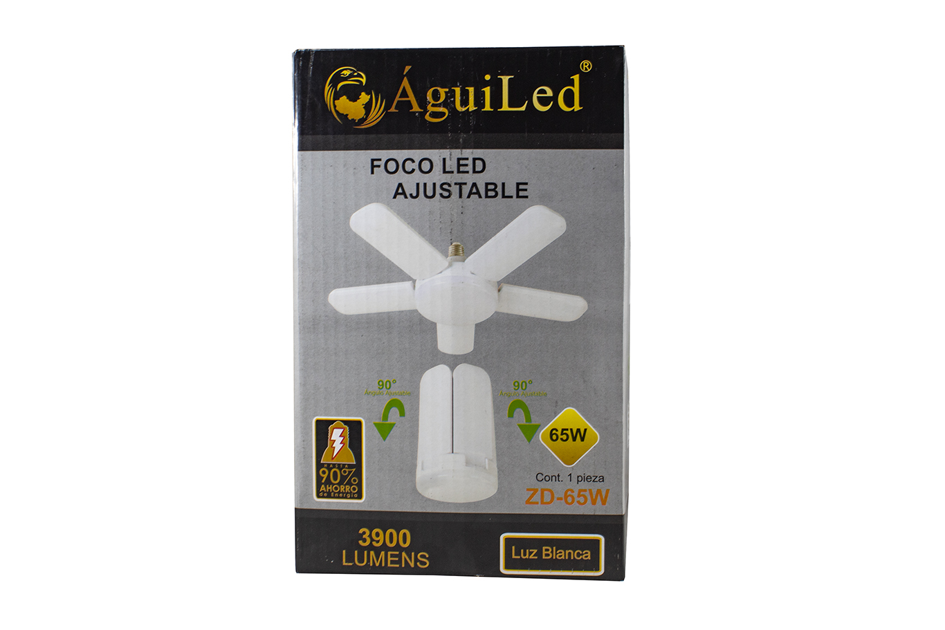 Foco Led Tipo Ventilador 65w 5 Aspas Luz Blanca Ajustable