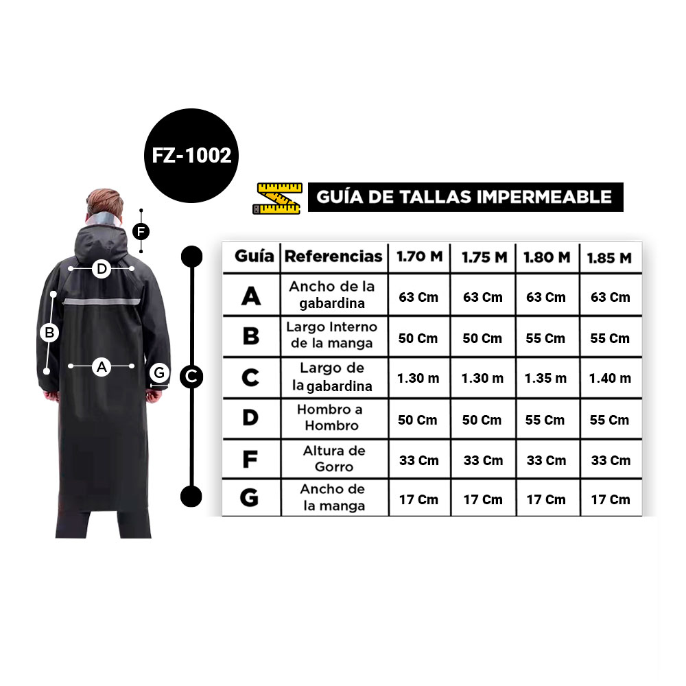 Impermeable Gabardina Negro Para Adulto Chamarra Chaqueta con Gorro con Visor