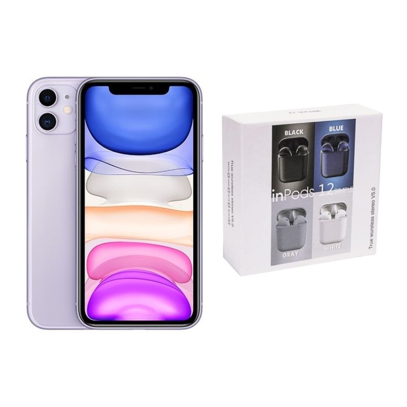 iPhone 11 Morado Reacondicionado 64gb Grado A + Audífonos Genéricos