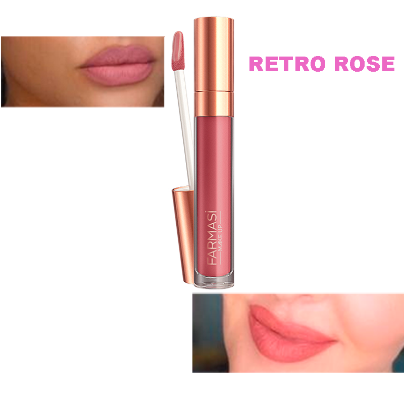 Lápiz labial líquido Acabado Mate Espectacular Retro Rose Maquillaje Para Labios