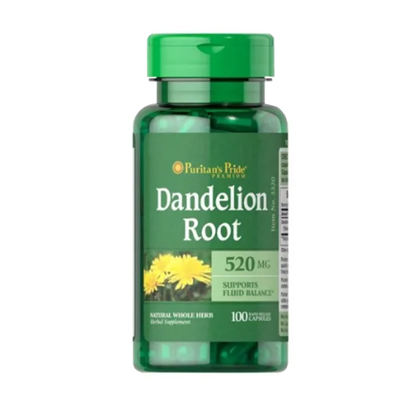 Diente De Leon Raiz 520 Mg 100 Caps Dandelion Root Estomacal Puritan's Pride 
