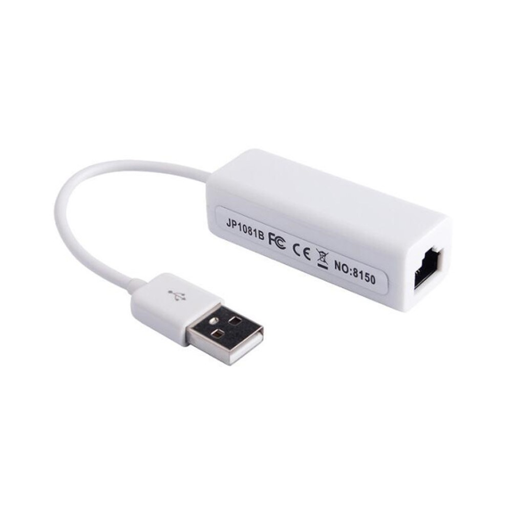 Adaptador Usb Ethernet Red Lan Rj45 A Usb 2.0 Ele-Gate WL07 Color Blanco