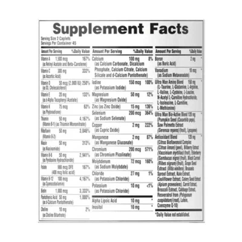 Ultra Vita Man Multivitamínico Hombre Vitamnias + Biotina Puritan's Pride 