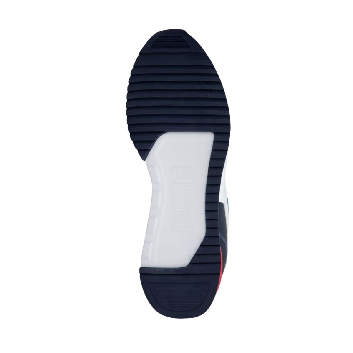 Tenis casual urbano tipo choclo marca Puma para hombre, azul con blanco y rojo, mod. 1052152