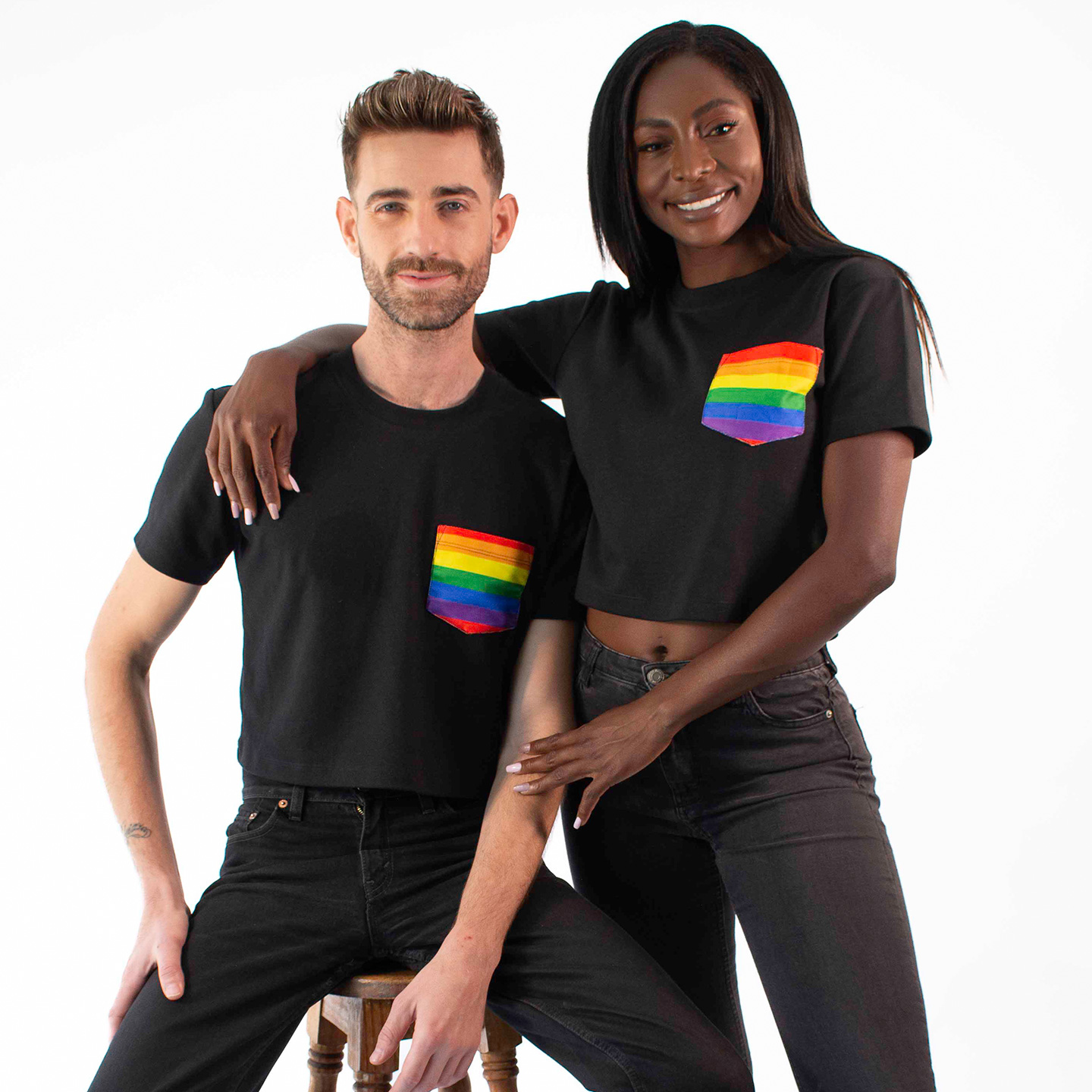 Crop top Negro- Pride. 