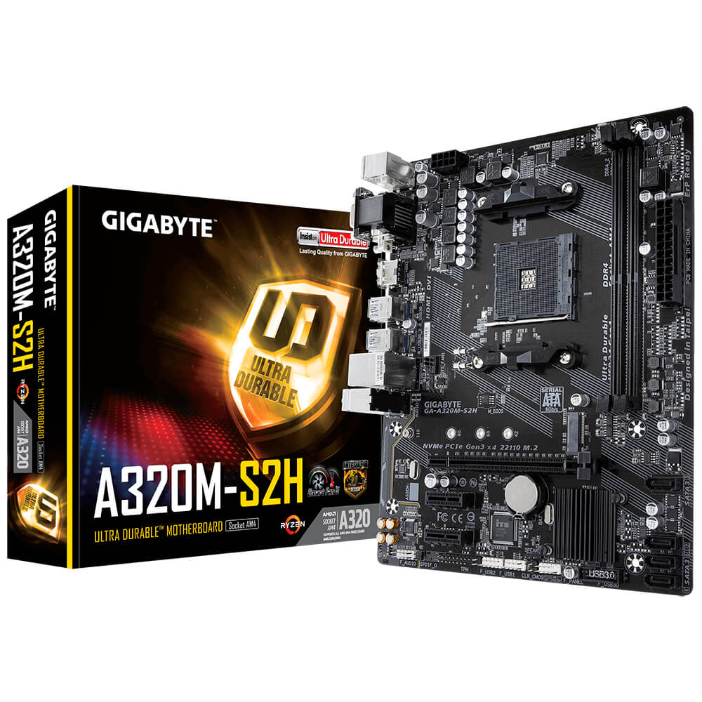 Tarjeta Madre Gigabyte microATX GA-A320M-S2H, S-AM4, AMD A320, HDMI, 32GB DDR4 para AMD