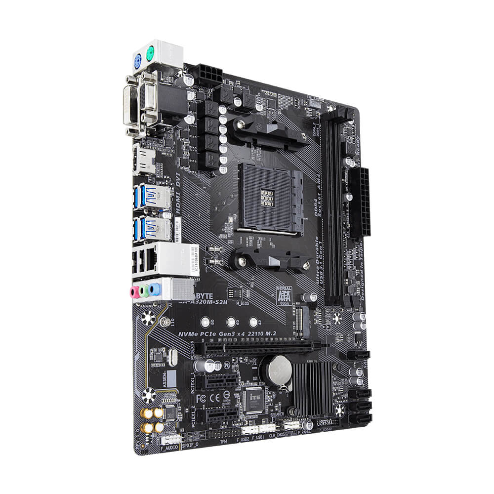Tarjeta Madre Gigabyte microATX GA-A320M-S2H, S-AM4, AMD A320, HDMI, 32GB DDR4 para AMD