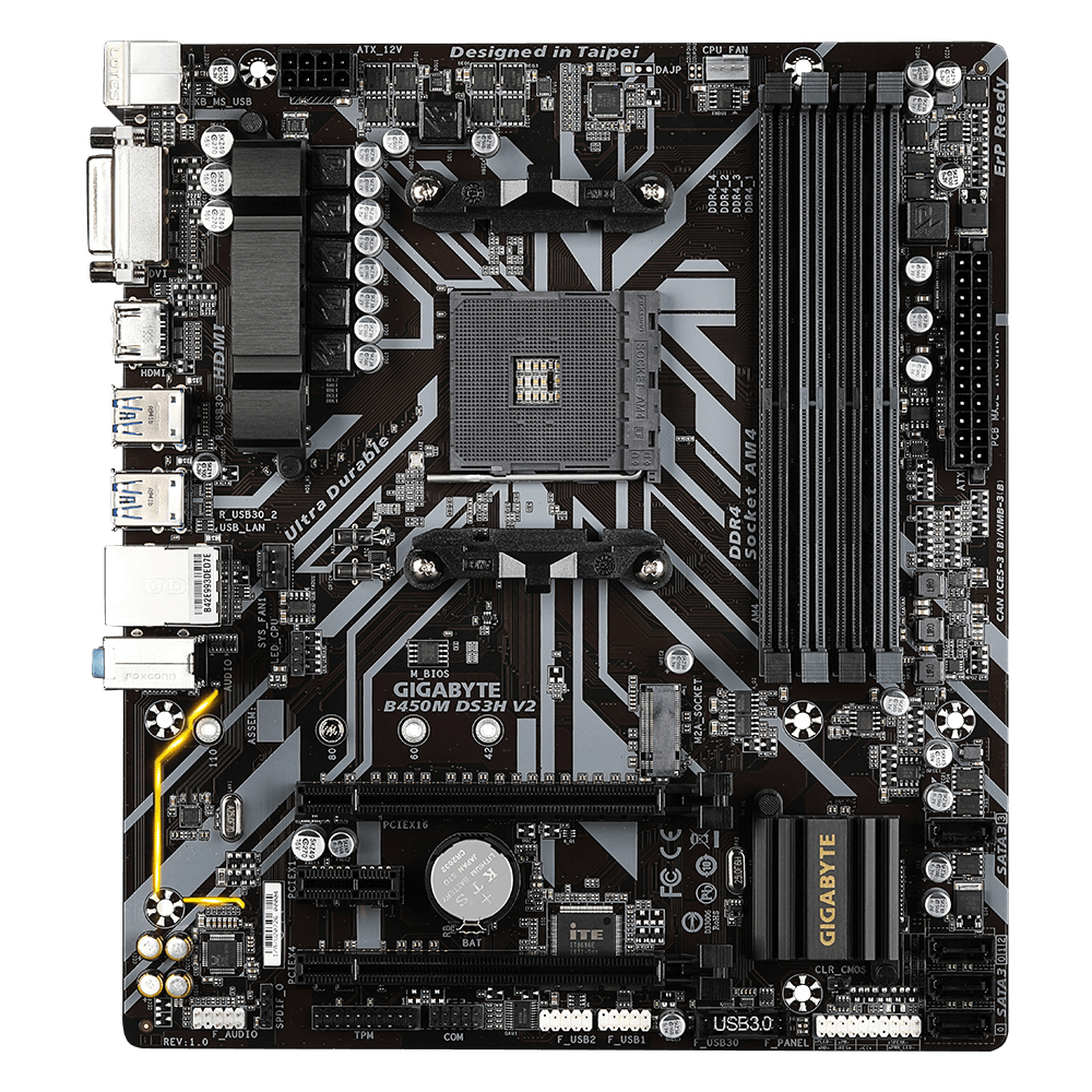 Tarjeta Madre Gigabyte micro ATX B450M DS3H (rev. 1.0), S-AM4, AMD B450, HDMI, 64GB DDR4 para AMD 