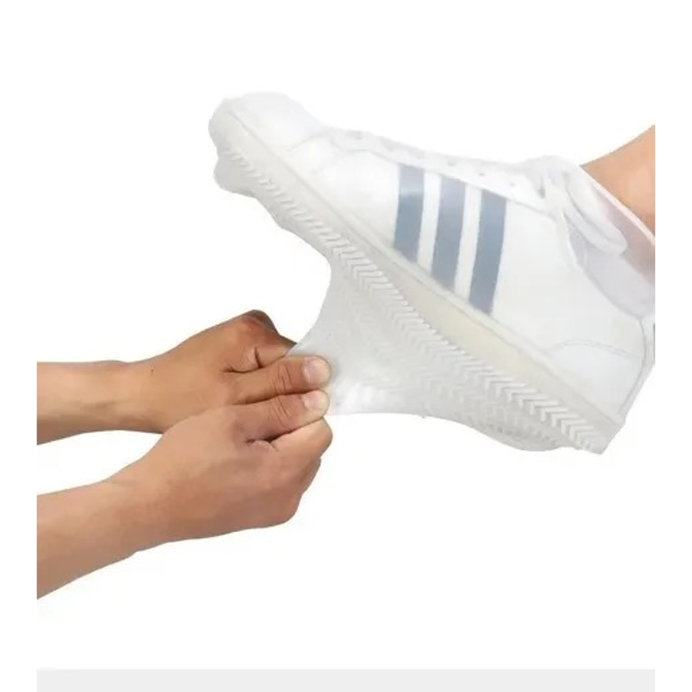 Protectores De Lluvia tenis Zapatos, Portátil impermeable silicon MEDIANA BLANCO