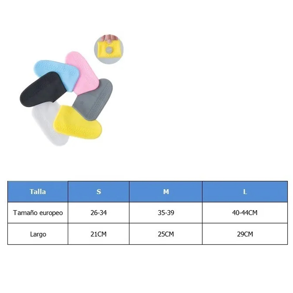 Protectores De Lluvia tenis Zapatos, Portátil impermeable silicon MEDIANA BLANCO