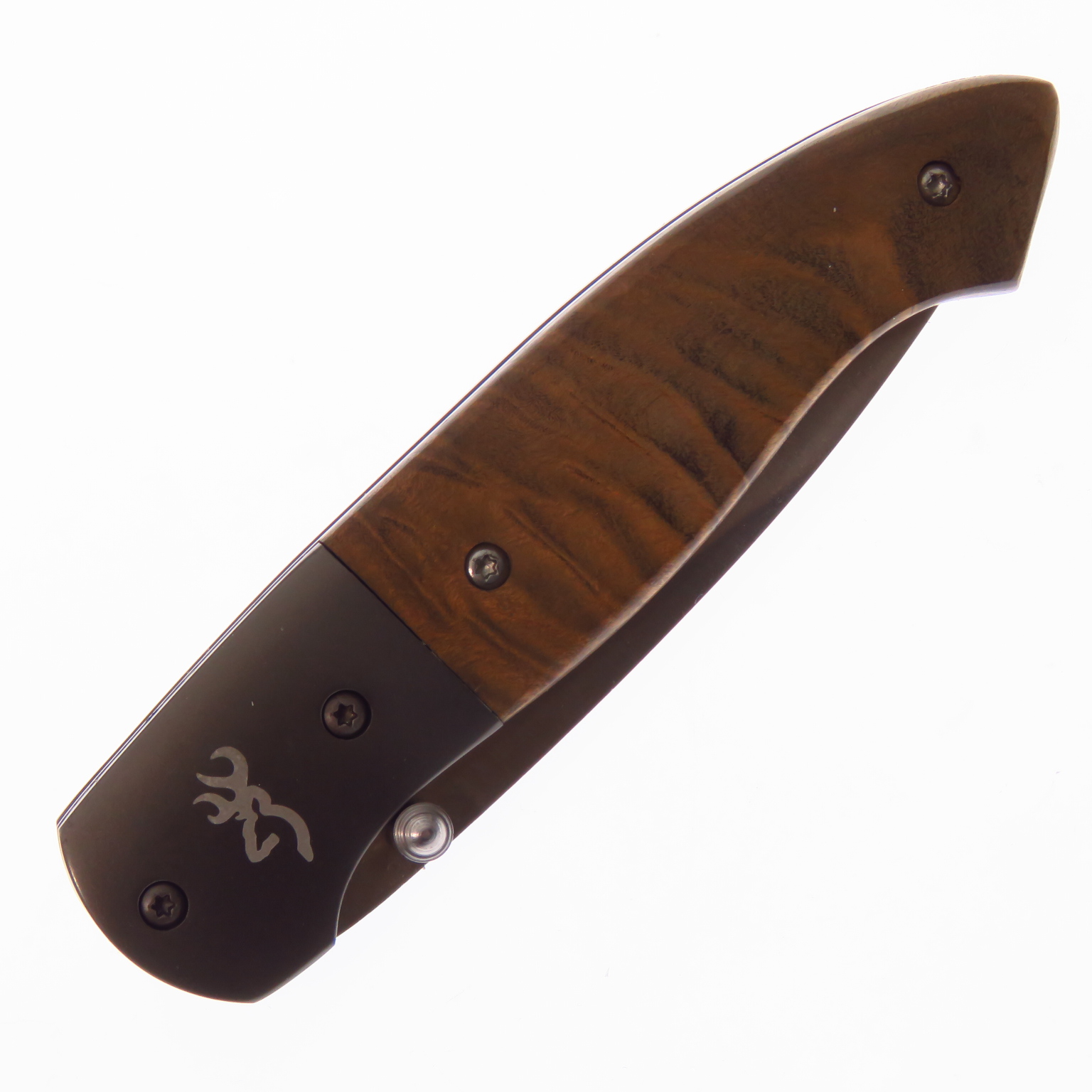 Br568 Browning Navaja Linerlock Madera Burl Clip Point