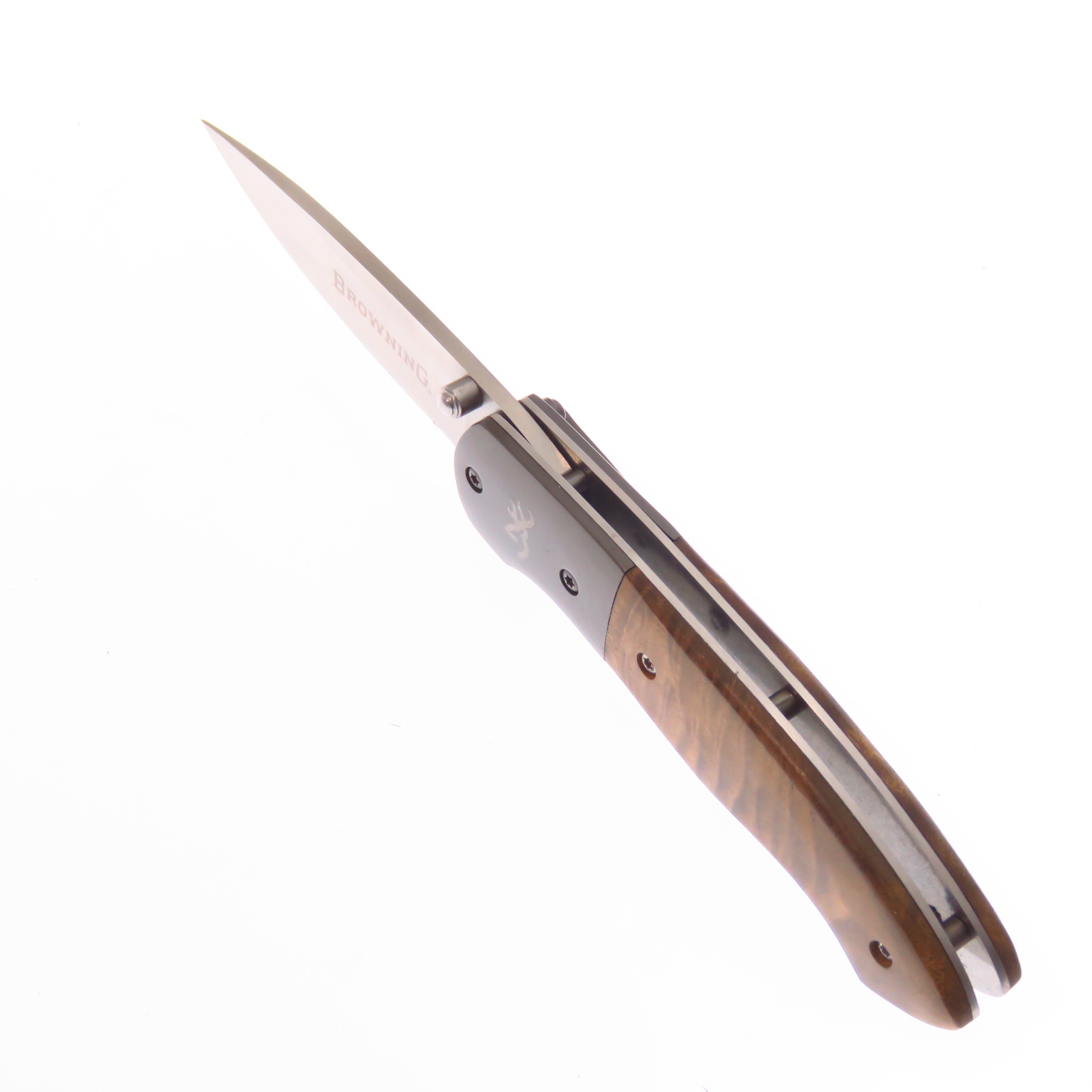 Br568 Browning Navaja Linerlock Madera Burl Clip Point