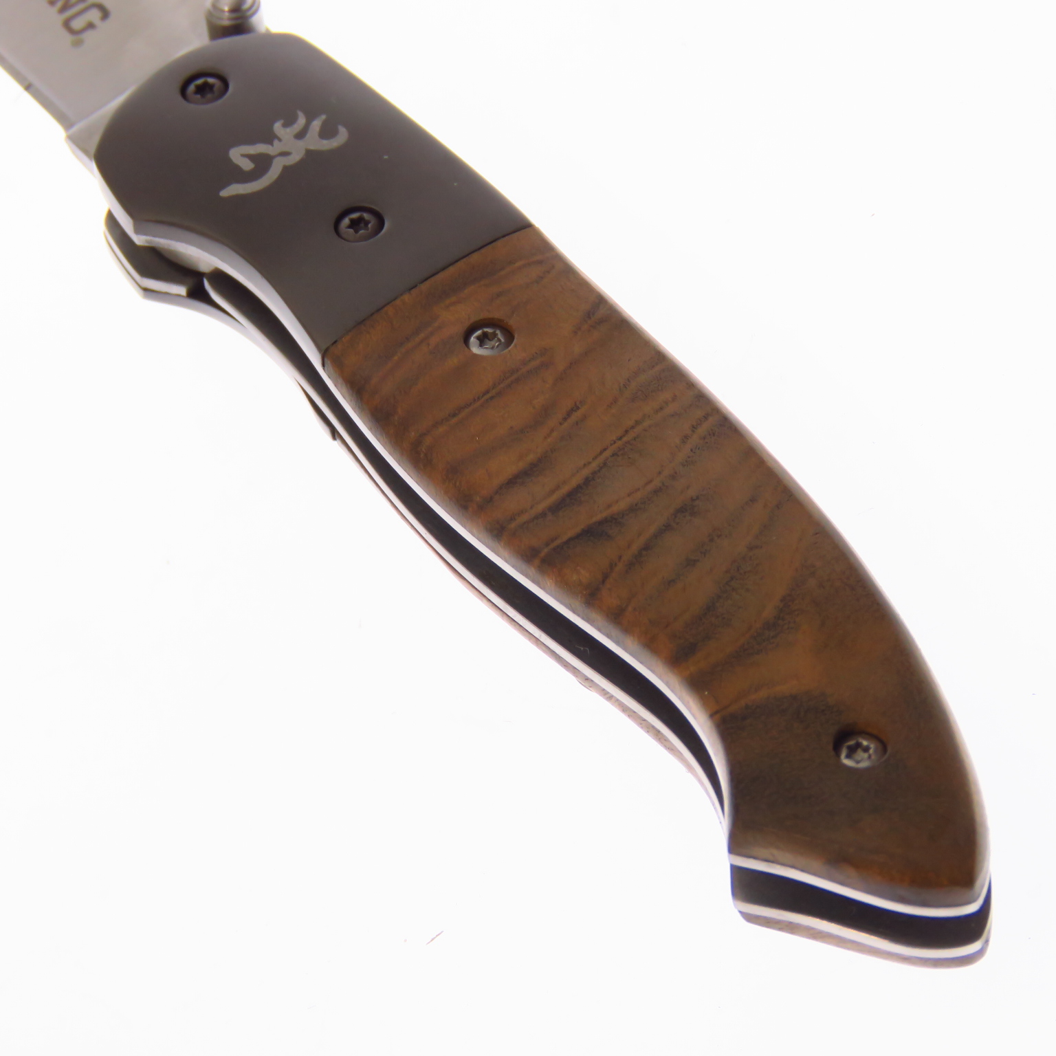 Br568 Browning Navaja Linerlock Madera Burl Clip Point