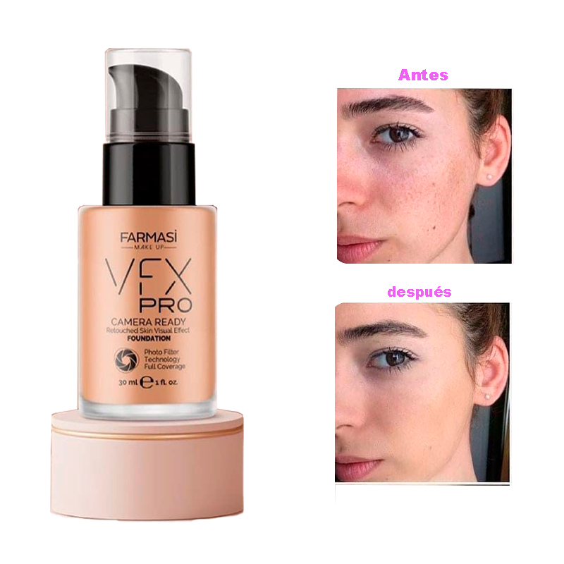 Maquillaje Facial Farmasi Polvo Compacto Base Labiales Pestañas Postizas Kit De Maquillaje