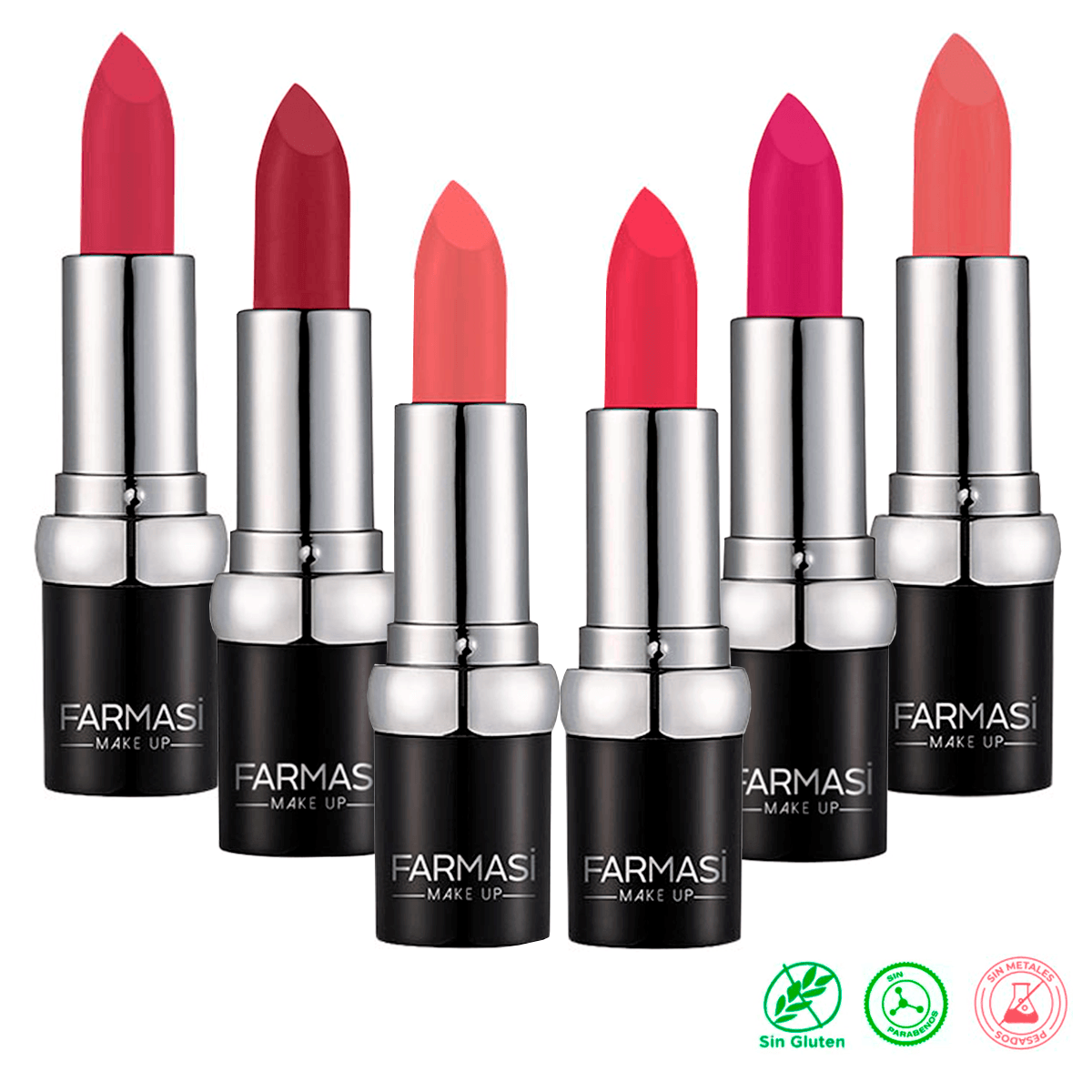 Kit De Maquillaje Labial De Alta Cobertura Polvo Compacto Base De maquillaje Mascara De pestañas Lapiz Para Ojos  Maquillaje Farmasi