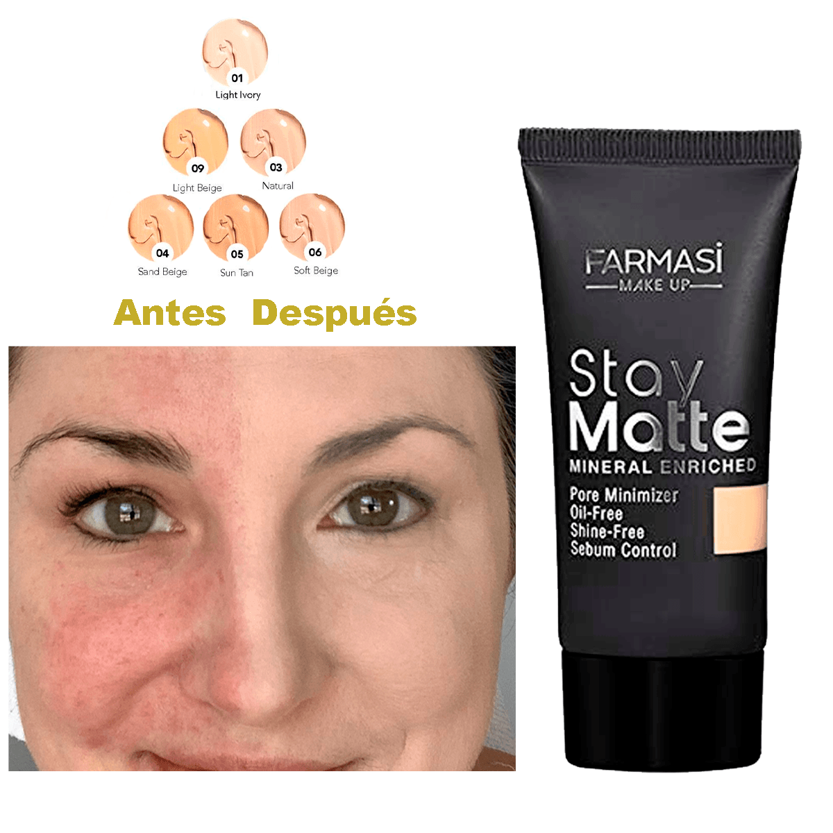 Kit De Maquillaje Labial De Alta Cobertura Polvo Compacto Base De maquillaje Mascara De pestañas Lapiz Para Ojos  Maquillaje Farmasi
