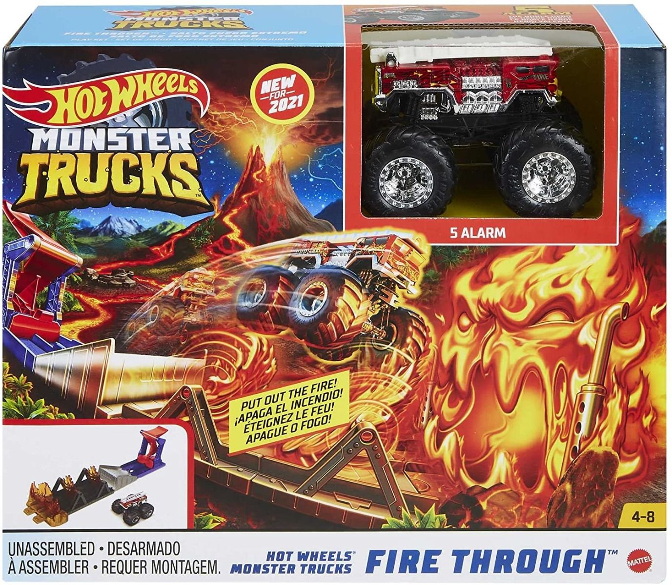 Hot Wheels Monster Trucks Desafio Entre Llamas